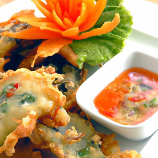 Crisp Thai Vegetable Tempura Paired with Sweet Chili Dip