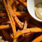 Crispy Baked Sweet Potato Fries with Zesty Garlic Aioli Dive
