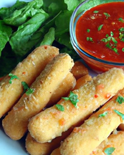 Crispy Homemade Mozzarella Sticks with Zesty Marinara Dip