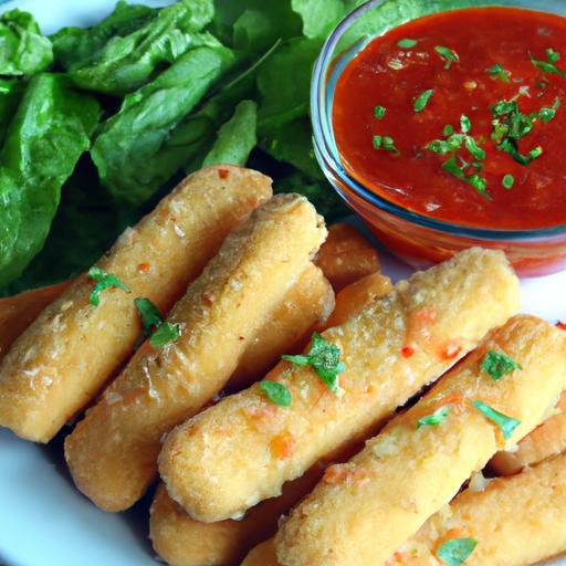 Crispy Homemade Mozzarella Sticks with Zesty Marinara Dip