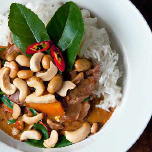 Savor the Rich Flavors of Panang Beef Curry with peanuts