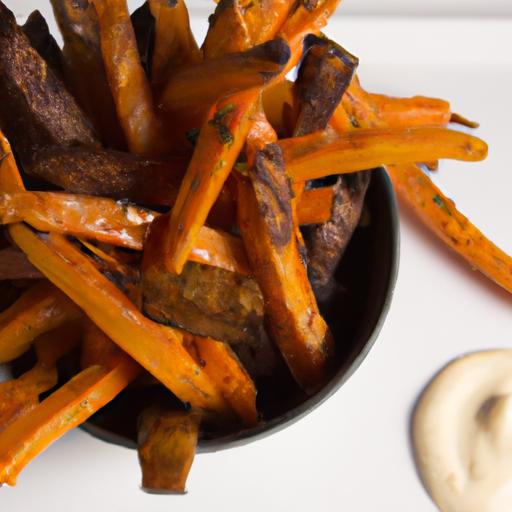 Crispy Baked Sweet Potato Fries with Zesty Garlic Aioli Dive