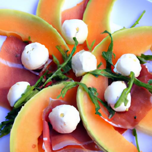 Sweet & ⁢Savory Delight: Prosciutto-Wrapped Melon Mozzarella