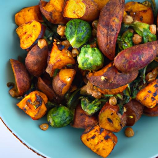 nourish Your Day: Roasted Brussels & Sweet Potato Bowl