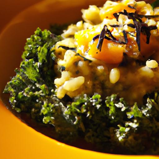 Golden Harvest: Creamy Butternut Squash & Kale Risotto