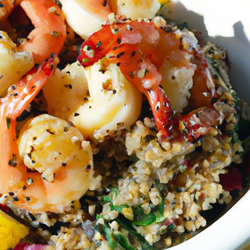 Zesty Shrimp & Quinoa Bowl with Refreshing Herb Dressing