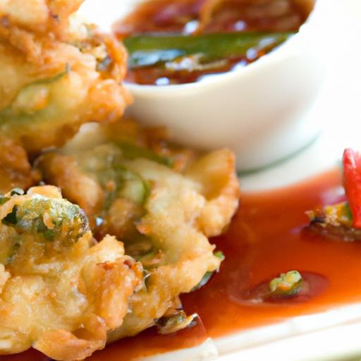 Crisp Thai‍ Vegetable ‌Tempura Paired with Sweet Chili ​dip