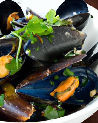 Aromatic Steamed Mussels Infused with Thai Herbs Delight