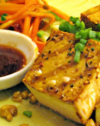 Golden Crispy Tofu Drizzled with Sweet Peanut Sauce Bliss