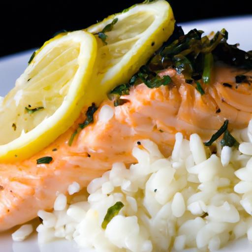 Zesty Lemon Butter Salmon Served Perfectly with Rice