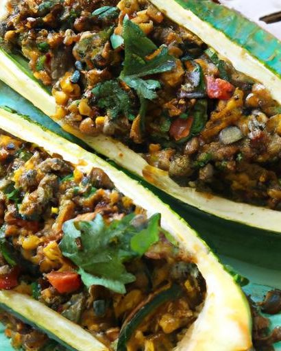 Hearty Vegan Stuffed Zucchini Boats with Protein-Packed Lentils