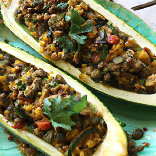 Hearty Vegan Stuffed Zucchini Boats with Protein-Packed Lentils