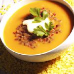 Velvety Curried Red Lentil Soup with Creamy Coconut Milk
