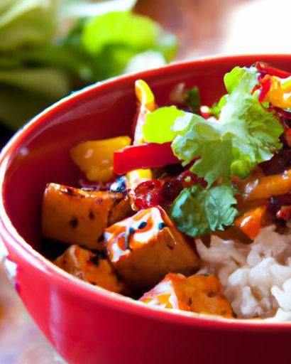 Zesty Chili Lime Tofu Bowl with Rice and Fresh Veggies
