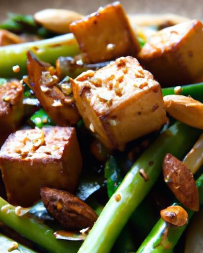 Crunchy Tofu & Green Bean Stir-Fry with Toasted Almonds