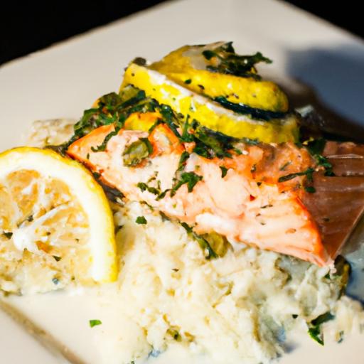 Zesty Lemon Butter Salmon Served Perfectly ​with Rice