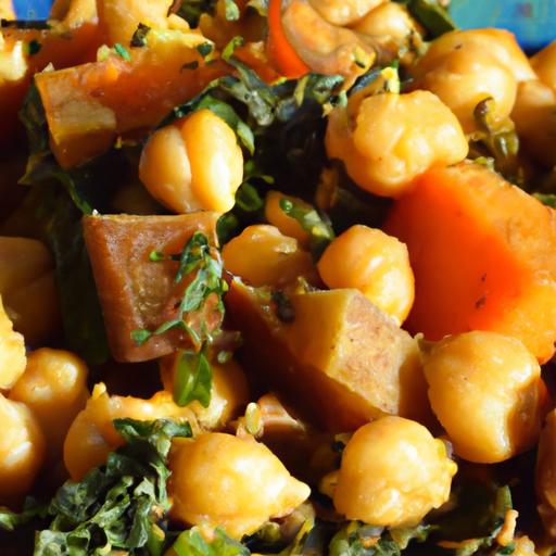 Hearty⁢ Sweet​ Potato, ⁤Kale & Chickpea ​Skillet‍ Delight