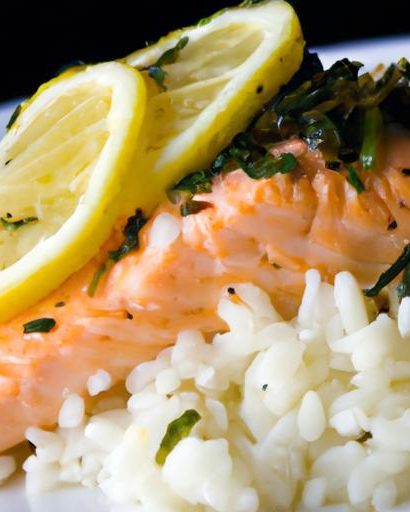 Zesty Lemon Butter Salmon Served Perfectly with Rice