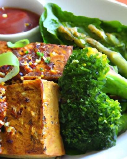 Crispy Tofu Delight with Peanut Sauce and Fresh Veggies
