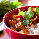 Zesty Chili Lime Tofu Bowl with Rice and Fresh Veggies