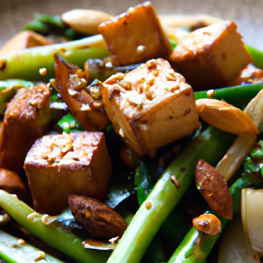 Crunchy Tofu & Green Bean Stir-Fry with Toasted Almonds